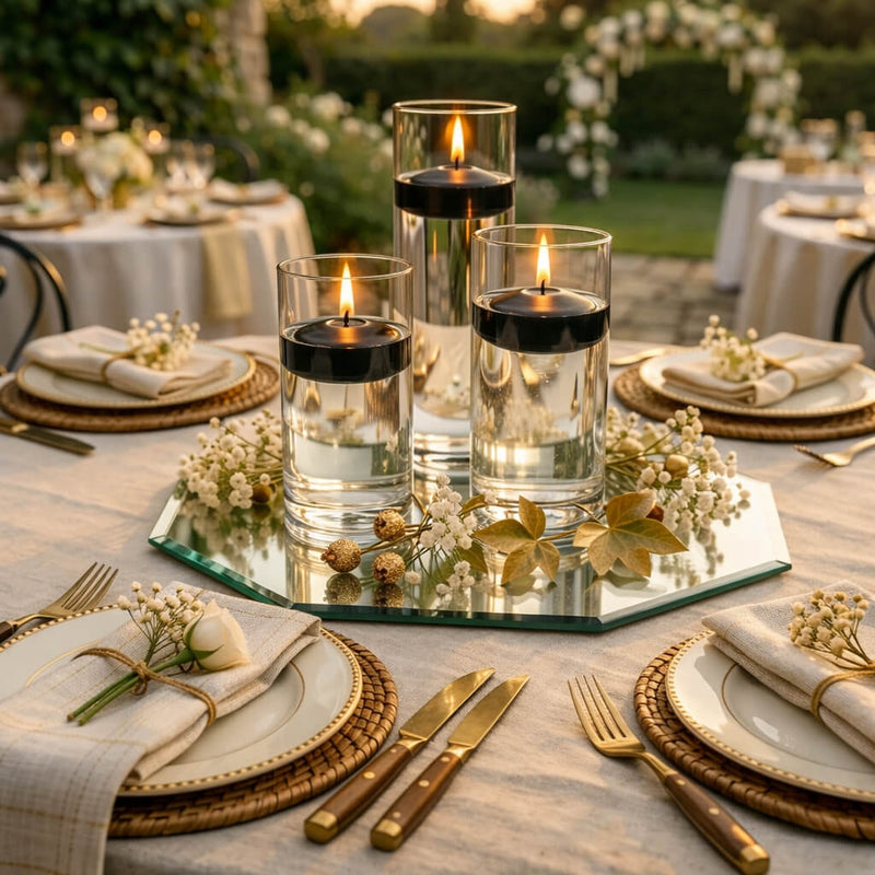 Eastland Octagon Mirror and Cylinder Vase Centerpiece with Richland 3 ...