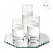 Eastland Octagon Mirror and Cylinder Vase Centerpiece with Richland 3" Floating Candles Set of 7 - thumbnail number 3