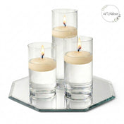 Eastland Octagon Mirror and Cylinder Vase Centerpiece with Richland 3" Floating Candles Set of 7 - thumbnail number 59