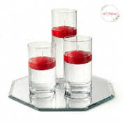 Eastland Octagon Mirror and Cylinder Vase Centerpiece with Richland 3" Floating Candles Set of 84 - thumbnail number 33