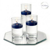 Eastland Octagon Mirror and Cylinder Vase Centerpiece with Richland 3" Floating Candles Set of 7 - thumbnail number 24