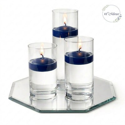 Eastland Octagon Mirror and Cylinder Vase Centerpiece with Richland 3" Floating Candles Set of 7 - thumbnail number 24