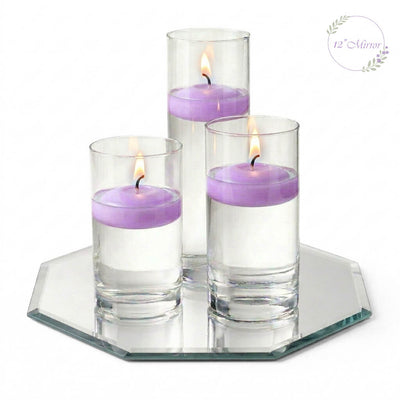 Eastland Octagon Mirror and Cylinder Vase Centerpiece with Richland 3" Floating Candles Set of 7 - thumbnail number 44