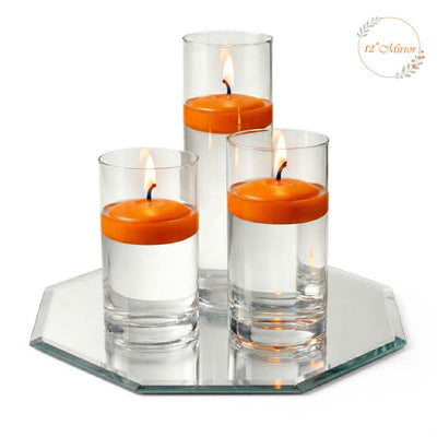 Eastland Octagon Mirror and Cylinder Vase Centerpiece with Richland 3" Floating Candles Set of 7 - thumbnail number 69
