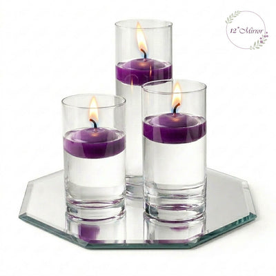 Eastland Octagon Mirror and Cylinder Vase Centerpiece with Richland 3" Floating Candles Set of 84 - thumbnail number 29