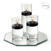 Eastland Octagon Mirror and Cylinder Vase Centerpiece with Richland 3" Floating Candles Set of 84 - thumbnail number 14