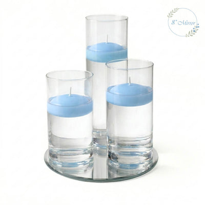 Eastland Round Mirror and Cylinder Vase Centerpiece with Richland 3" Floating Candles Set of 7 - thumbnail number 22