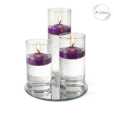 Eastland Round Mirror and Cylinder Vase Centerpiece with Richland 3" Floating Candles Set of 7 - thumbnail number 37