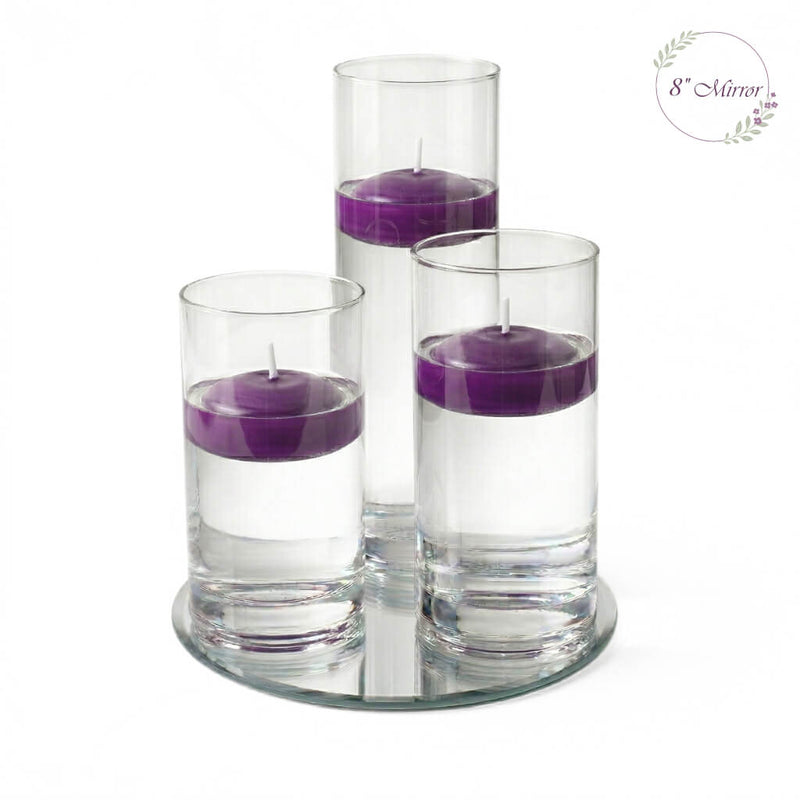 Eastland Round Mirror and Cylinder Vase Centerpiece with Richland 3" Floating Candles Set of 7 - thumbnail number 36