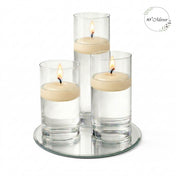 Eastland Round Mirror and Cylinder Vase Centerpiece with Richland 3" Floating Candles Set of 7 - thumbnail number 81
