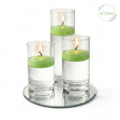 Eastland Round Mirror and Cylinder Vase Centerpiece with Richland 3" Floating Candles Set of 7 - thumbnail number 11