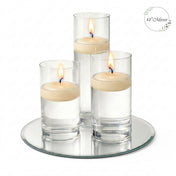 Eastland Round Mirror and Cylinder Vase Centerpiece with Richland 3" Floating Candles Set of 7 - thumbnail number 83