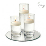 Eastland Round Mirror and Cylinder Vase Centerpiece with Richland 3" Floating Candles Set of 7 - thumbnail number 76
