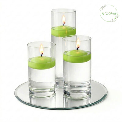 Eastland Round Mirror and Cylinder Vase Centerpiece with Richland 3" Floating Candles Set of 7 - thumbnail number 13