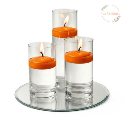 Eastland Round Mirror and Cylinder Vase Centerpiece with Richland 3" Floating Candles Set of 7 - thumbnail number 97