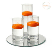 Eastland Round Mirror and Cylinder Vase Centerpiece with Richland 3" Floating Candles Set of 7 - thumbnail number 96