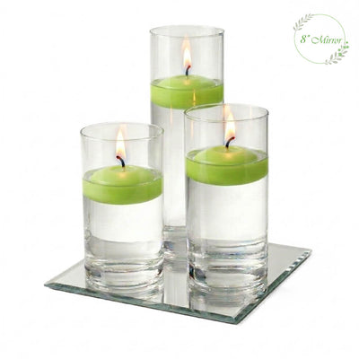 Eastland Square Mirror and Cylinder Vase Centerpiece with Richland 3" Floating Candles Set of 7 - thumbnail number 44