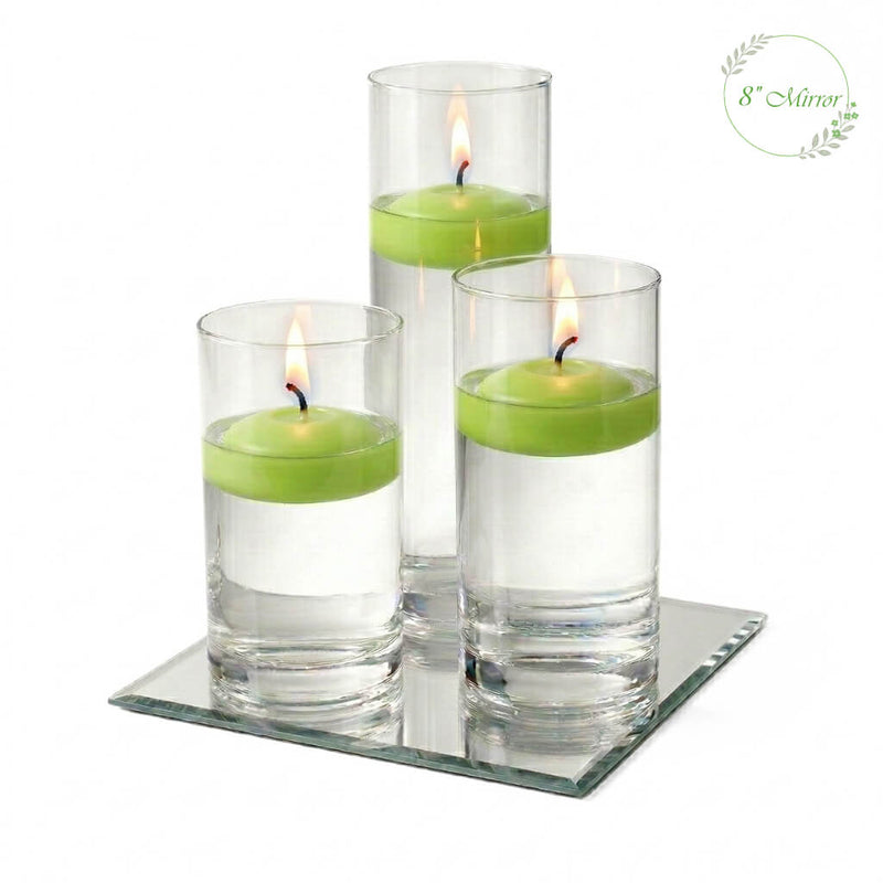 Eastland Square Mirror and Cylinder Vase Centerpiece with Richland 3" Floating Candles Set of 7 - thumbnail number 44