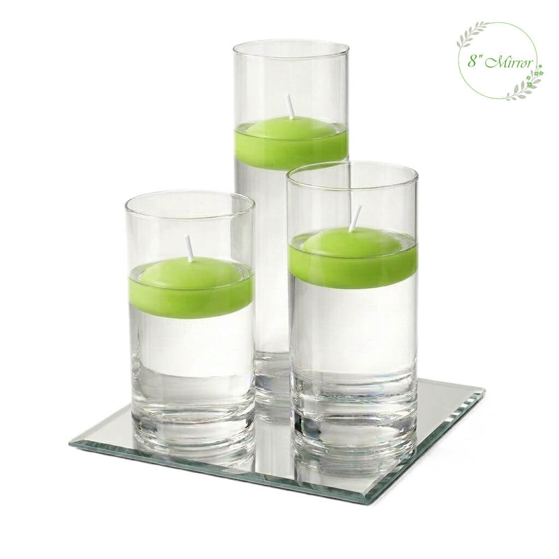 Eastland Square Mirror and Cylinder Vase Centerpiece with Richland 3" Floating Candles Set of 7 - thumbnail number 43