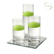 Eastland Square Mirror and Cylinder Vase Centerpiece with Richland 3" Floating Candles Set of 7 - Green - 8 Inch Size - thumbnail number 1