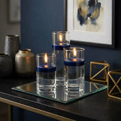 Cylinder Vase Centerpiece & Richland 3" Floating Candles Set of 8 - Navy Blue - thumbnail number 3