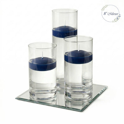 Eastland Square Mirror and Cylinder Vase Centerpiece with Richland 3" Floating Candles Set of 84 - thumbnail number 22