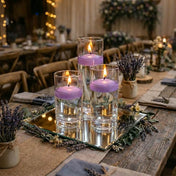 Cylinder Vase Centerpiece & Richland 3" Floating Candles Set of 8 - Lavender - thumbnail number 4