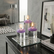 Cylinder Vase Centerpiece & Richland 3" Floating Candles Set of 8 - Lavender - thumbnail number 6