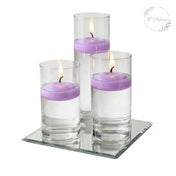 Eastland Square Mirror and Cylinder Vase Centerpiece with Richland 3" Floating Candles Set of 84 - thumbnail number 58