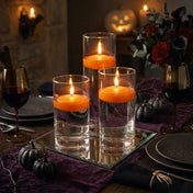 Cylinder Vase Centerpiece & Richland 3" Floating Candles Set of 8 - Orange - thumbnail number 5