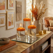 Richland Floating Candles & Eastland Cylinder Holders Set of 48 - Orange - thumbnail number 7
