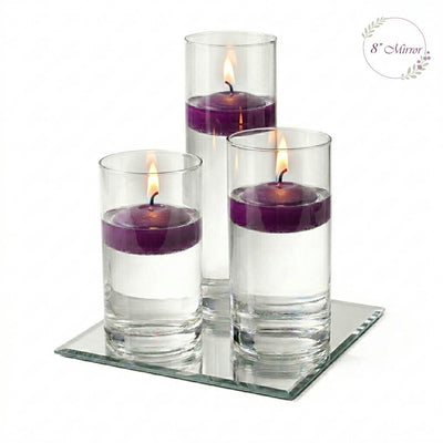 Eastland Square Mirror and Cylinder Vase Centerpiece with Richland 3" Floating Candles Set of 7 - thumbnail number 30