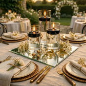 Cylinder Vase Centerpiece & Richland 3" Floating Candles Set of 8 - Black - thumbnail number 6