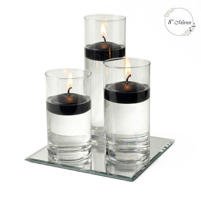 Eastland Square Mirror and Cylinder Vase Centerpiece with Richland 3" Floating Candles Set of 7 - thumbnail number 9