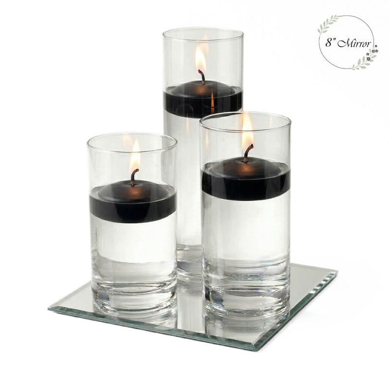 Eastland Square Mirror and Cylinder Vase Centerpiece with Richland 3" Floating Candles Set of 7 - thumbnail number 9