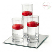 Eastland Square Mirror and Cylinder Vase Centerpiece with Richland 3" Floating Candles Set of 84 - thumbnail number 38