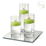 Eastland Square Mirror and Cylinder Vase Centerpiece with Richland 3" Floating Candles Set of 7 - Green - 10 Inch Size - thumbnail number 2