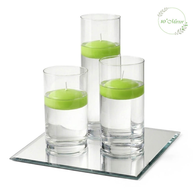Eastland Square Mirror and Cylinder Vase Centerpiece with Richland 3" Floating Candles Set of 7 - thumbnail number 45