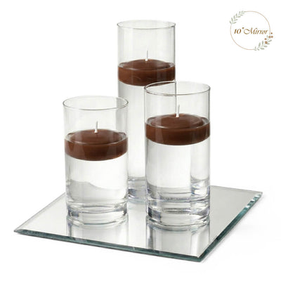 Eastland Square Mirror and Cylinder Vase Centerpiece with Richland 3" Floating Candles Set of 84 - thumbnail number 87
