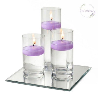 Eastland Square Mirror and Cylinder Vase Centerpiece with Richland 3" Floating Candles Set of 84 - thumbnail number 60
