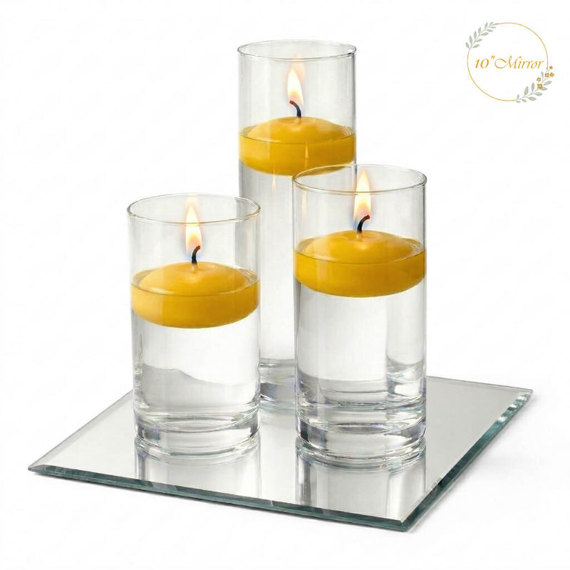 Eastland Square Mirror and Cylinder Vase Centerpiece with Richland 3" Floating Candles Set of 7 - thumbnail number 53