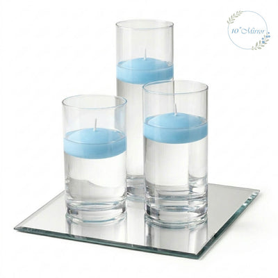 Eastland Square Mirror and Cylinder Vase Centerpiece with Richland 3" Floating Candles Set of 7 - thumbnail number 17