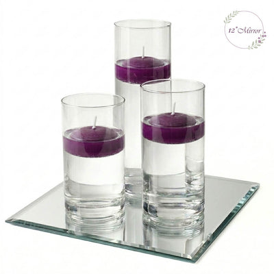 Eastland Square Mirror and Cylinder Vase Centerpiece with Richland 3" Floating Candles Set of 7 - thumbnail number 33
