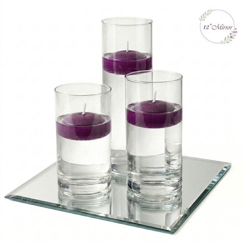 Eastland Square Mirror and Cylinder Vase Centerpiece with Richland 3" Floating Candles Set of 7 - thumbnail number 33