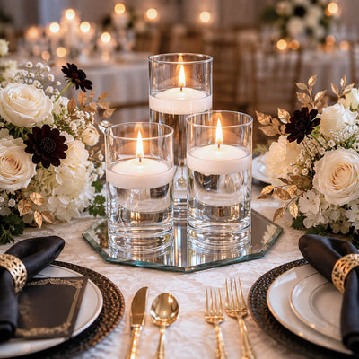 Eastland Octagon Mirror and Cylinder Vase Centerpiece Set of 4 - 12" Mirror - thumbnail number 6
