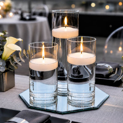 Eastland Octagon Mirror and Cylinder Vase Centerpiece Set of 4 - 12" Mirror - thumbnail number 7