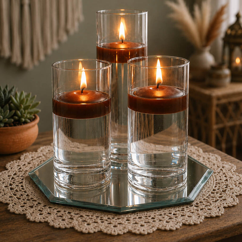 Eastland Octagon Mirror and Cylinder Vase Centerpiece Set of 4 - 12" Mirror - thumbnail number 10