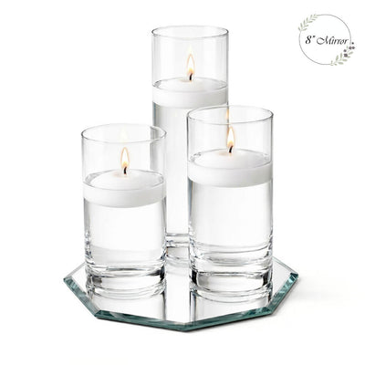 Eastland Octagon Mirror and Cylinder Vase Centerpiece Set of 4 - 8" Mirror - thumbnail number 5