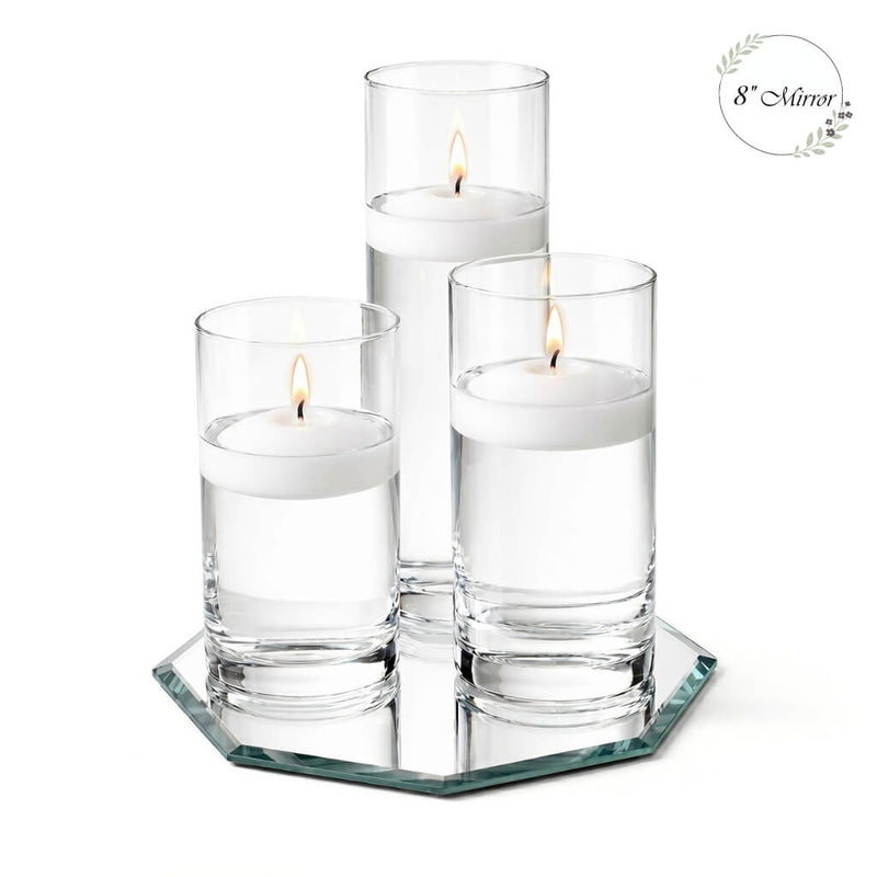 Eastland Octagon Mirror and Cylinder Vase Centerpiece Set of 4 - 8" Mirror - thumbnail number 5