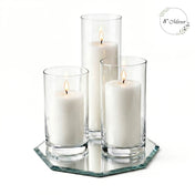 Eastland Octagon Mirror and Cylinder Vase Centerpiece Set of 4 - 8" Mirror - thumbnail number 3